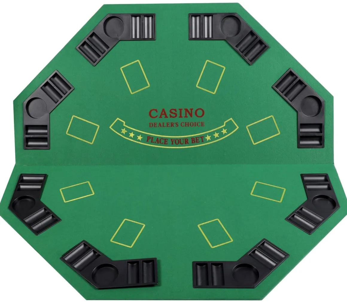 Poker Tischauflage klappbar achteckig für 8 Spieler