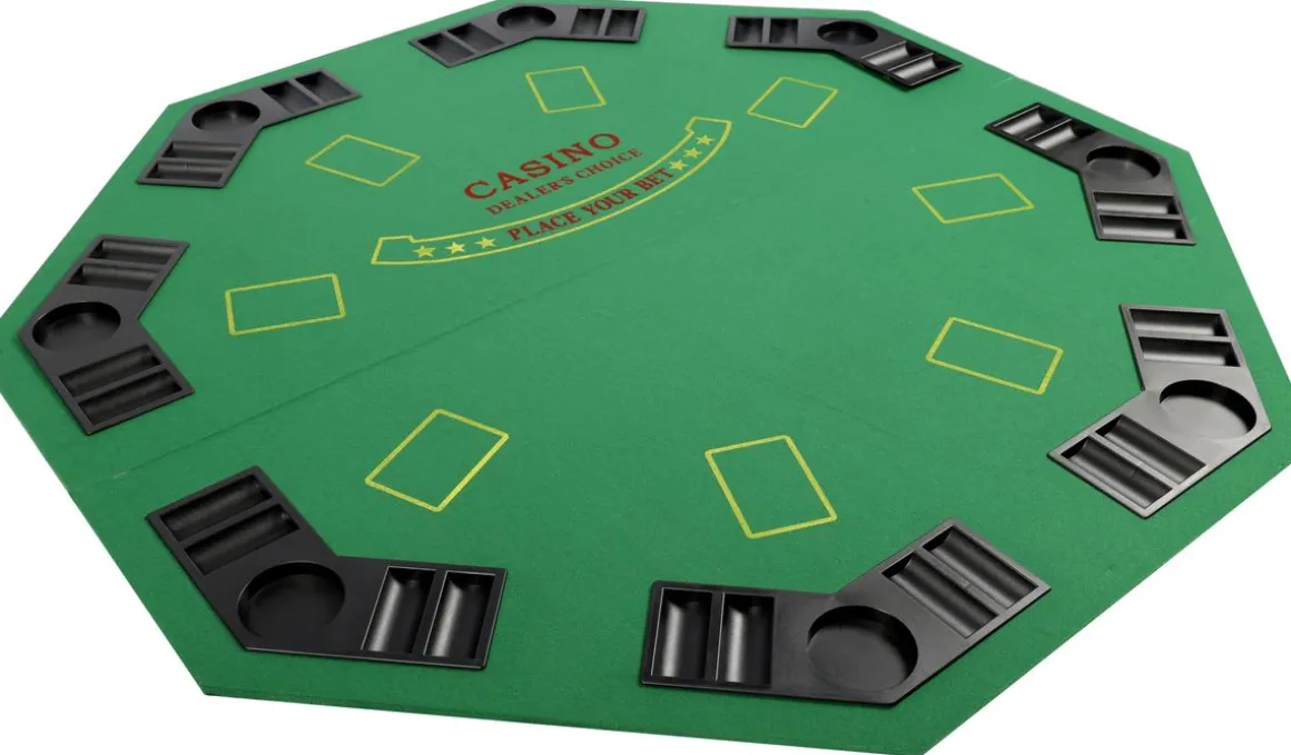 Poker Tischauflage klappbar achteckig für 8 Spieler