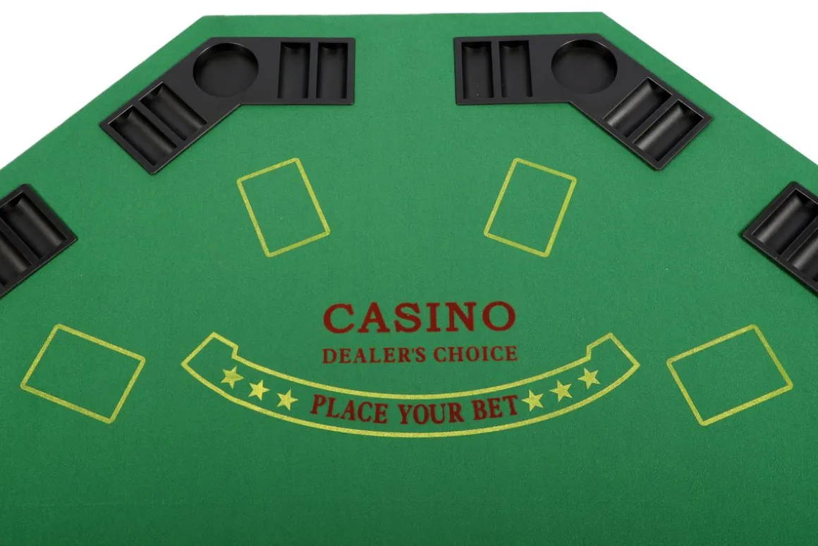 Poker Tischauflage klappbar achteckig für 8 Spieler