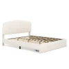 Polsterbett Bouclé ALBENA mit Schublade 160 x 200 cm creme