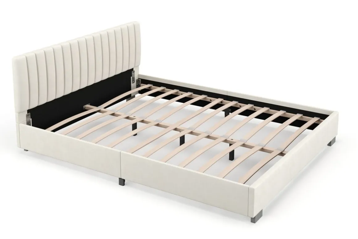 Polsterbett DAINA 160 x 200 cm beige
