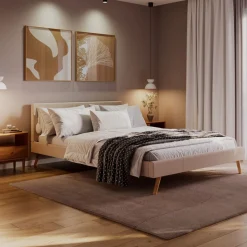 Polsterbett ELVAR 160 x 200 cm beige