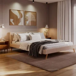 Polsterbett ELVAR 180 x 200 cm beige
