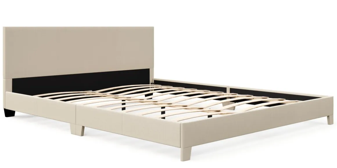 Polsterbett JUNA 160 x 200 cm beige