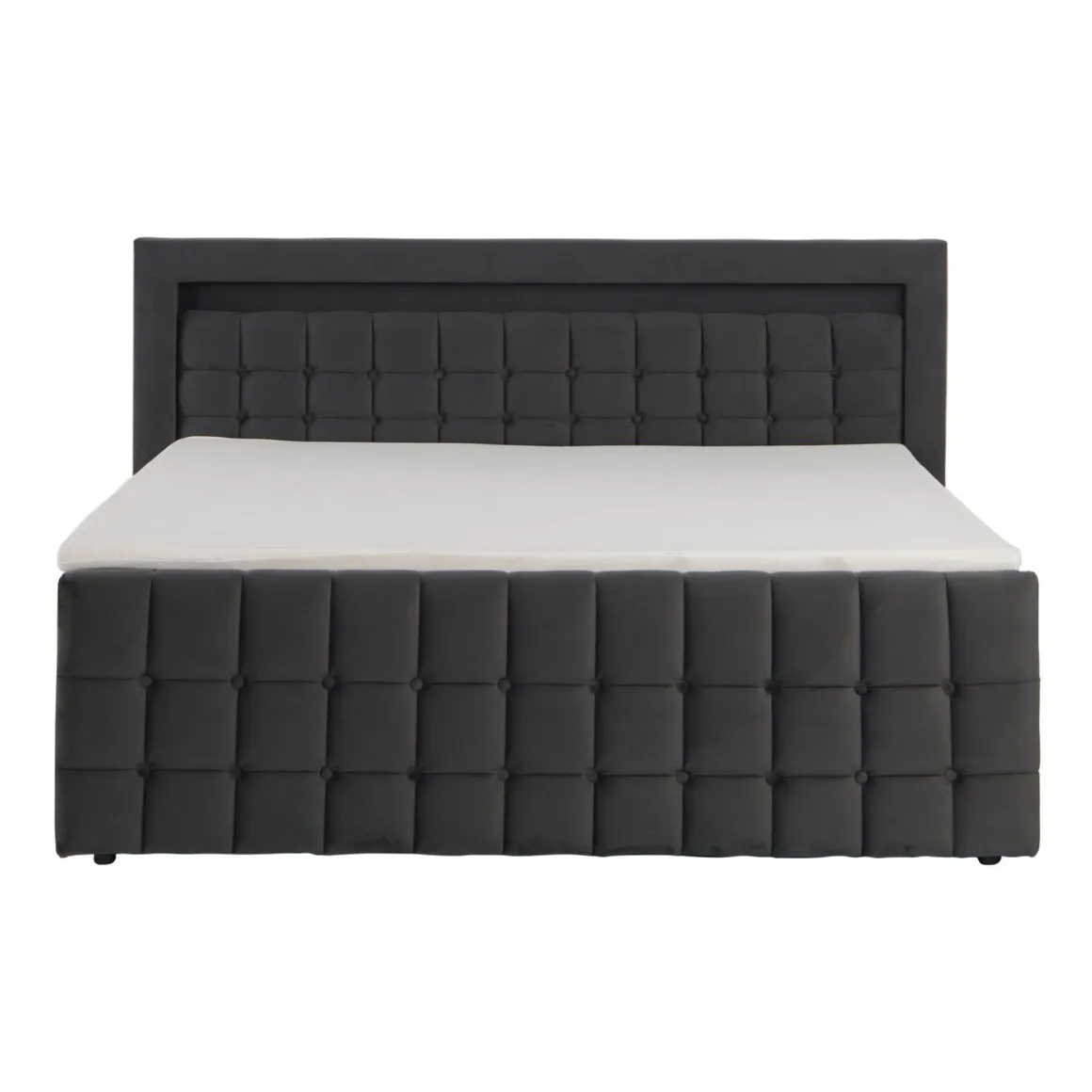 Polsterbett LED BEATA 180 x 200 cm anthrazit