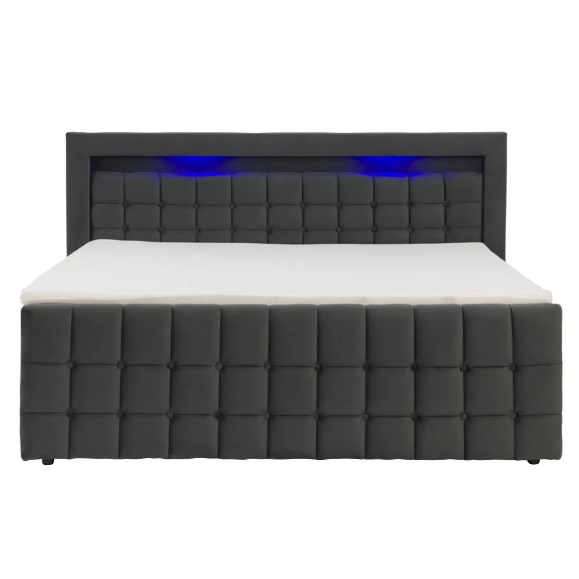 Polsterbett LED BEATA 180 x 200 cm anthrazit