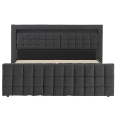 Polsterbett LED BEATA 180 x 200 cm anthrazit