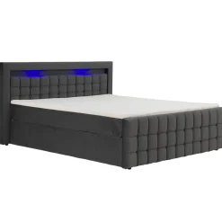 Polsterbett LED BEATA 180 x 200 cm anthrazit