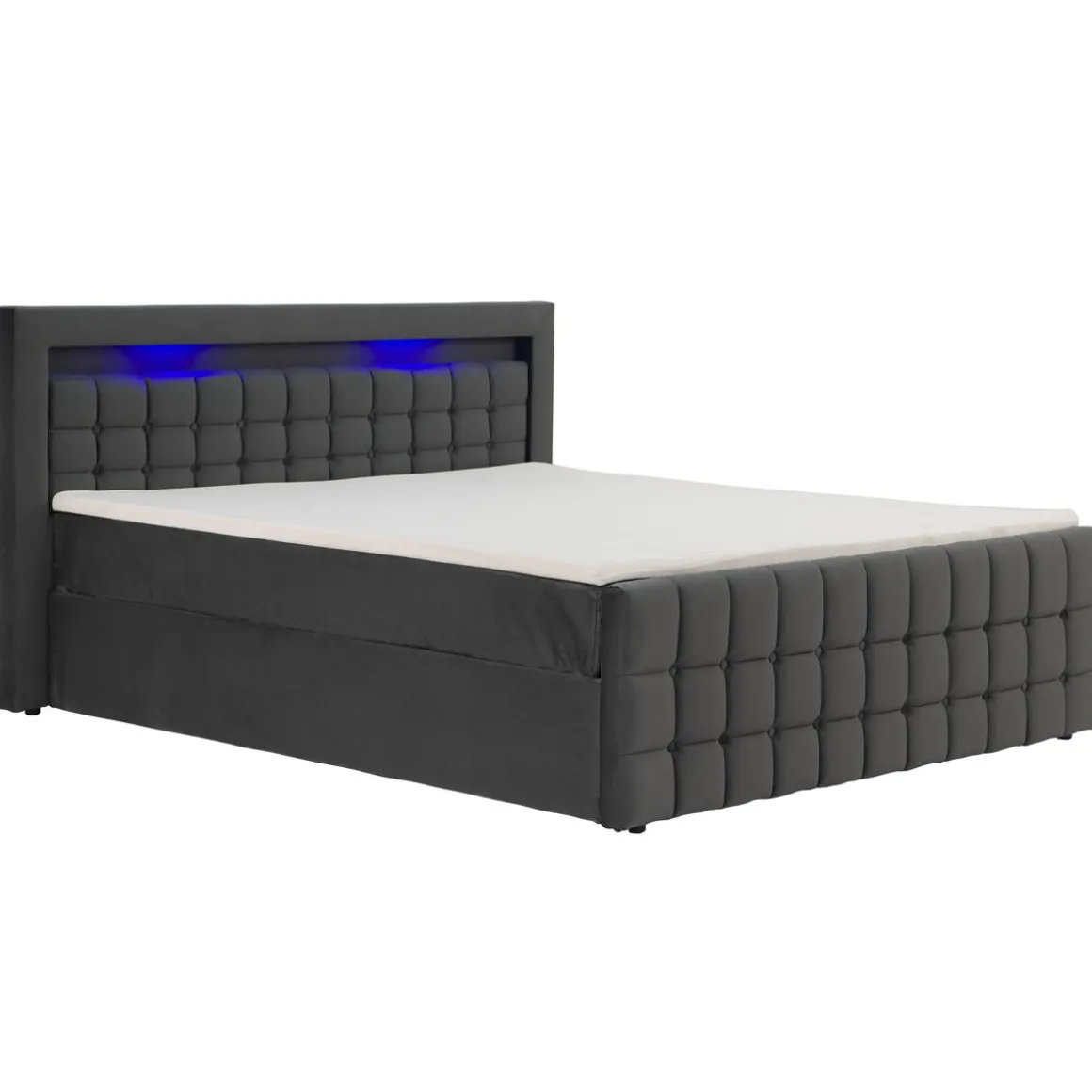 Polsterbett LED BEATA 180 x 200 cm anthrazit
