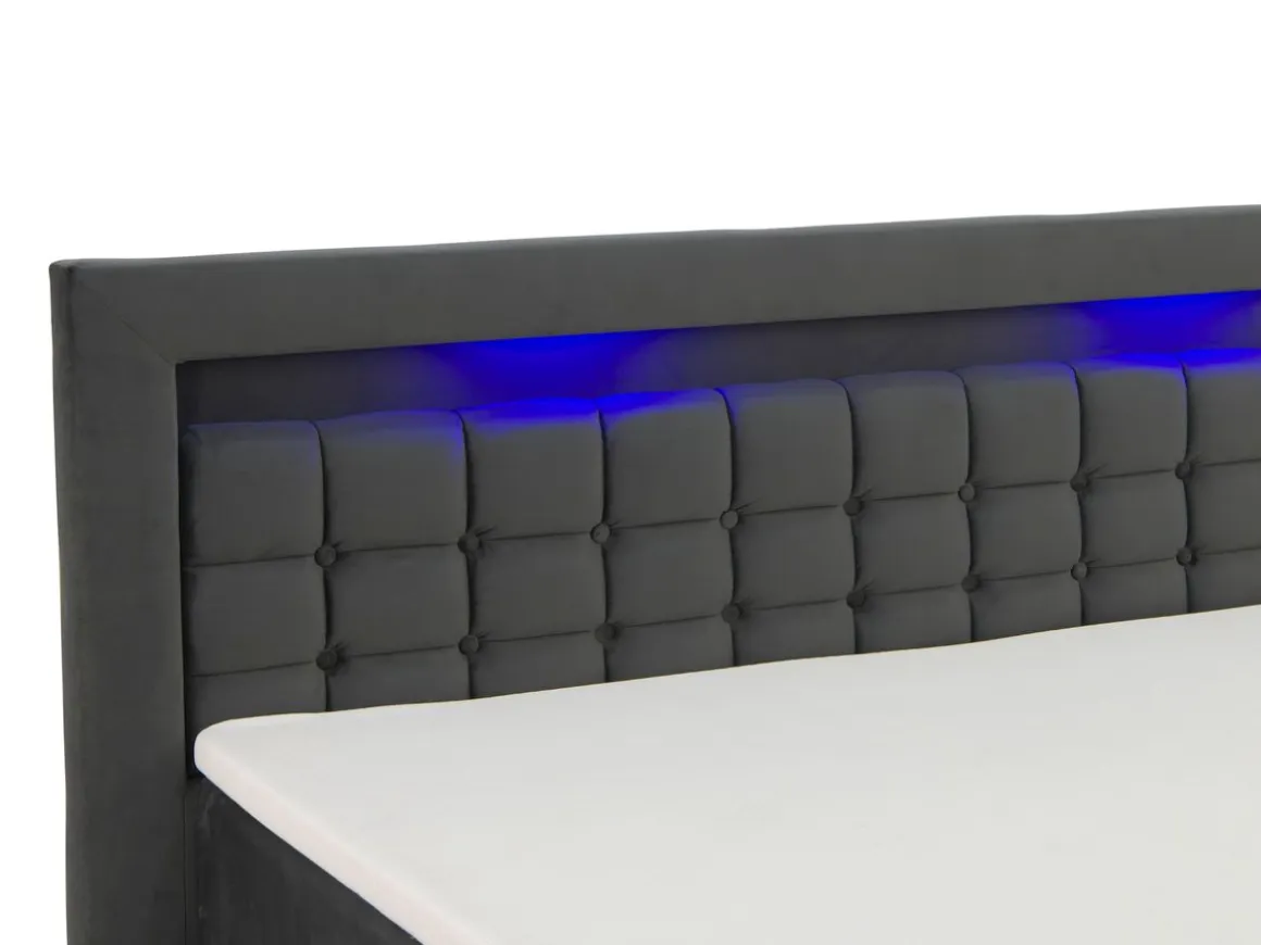 Polsterbett LED BEATA 180 x 200 cm anthrazit