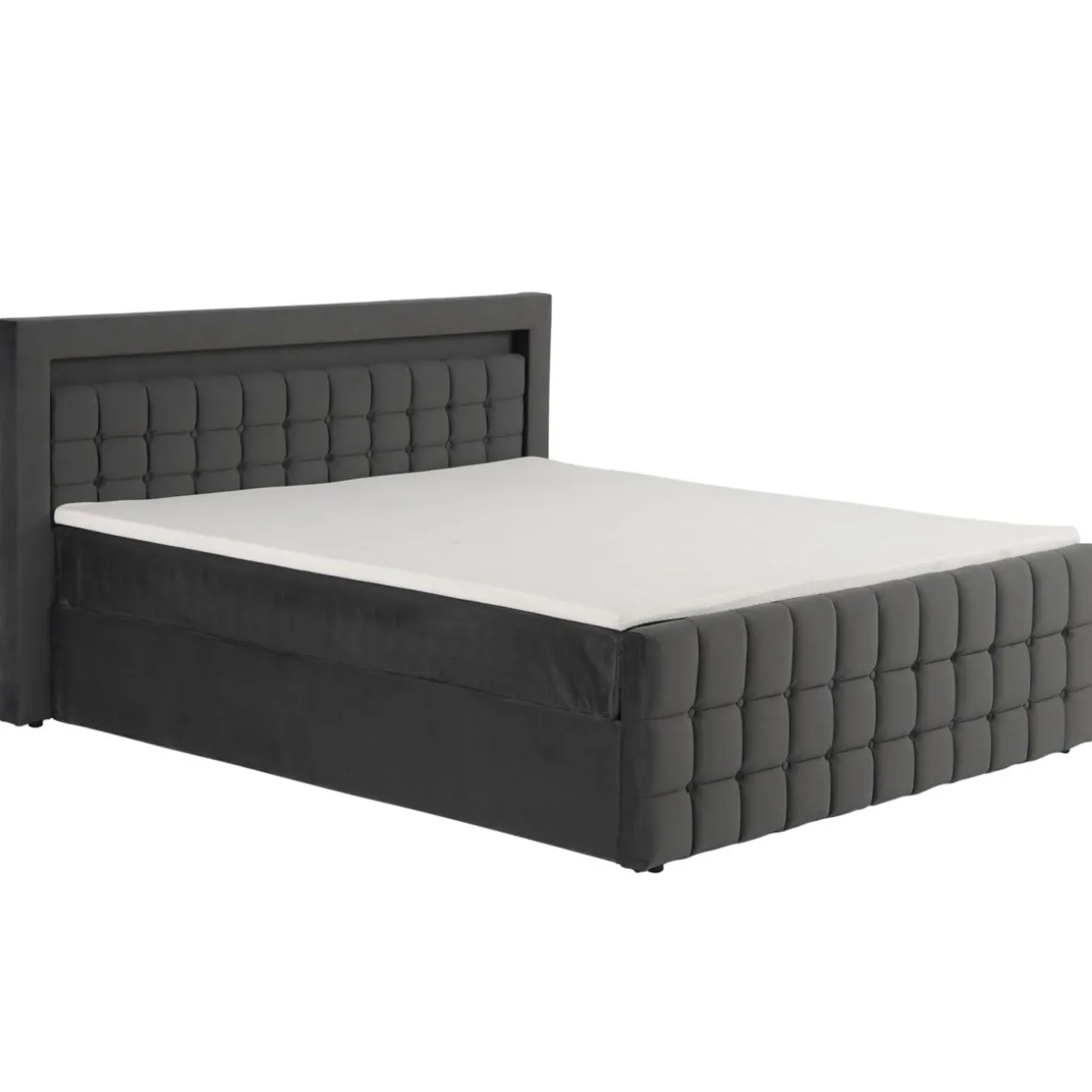Polsterbett LED BEATA 180 x 200 cm anthrazit