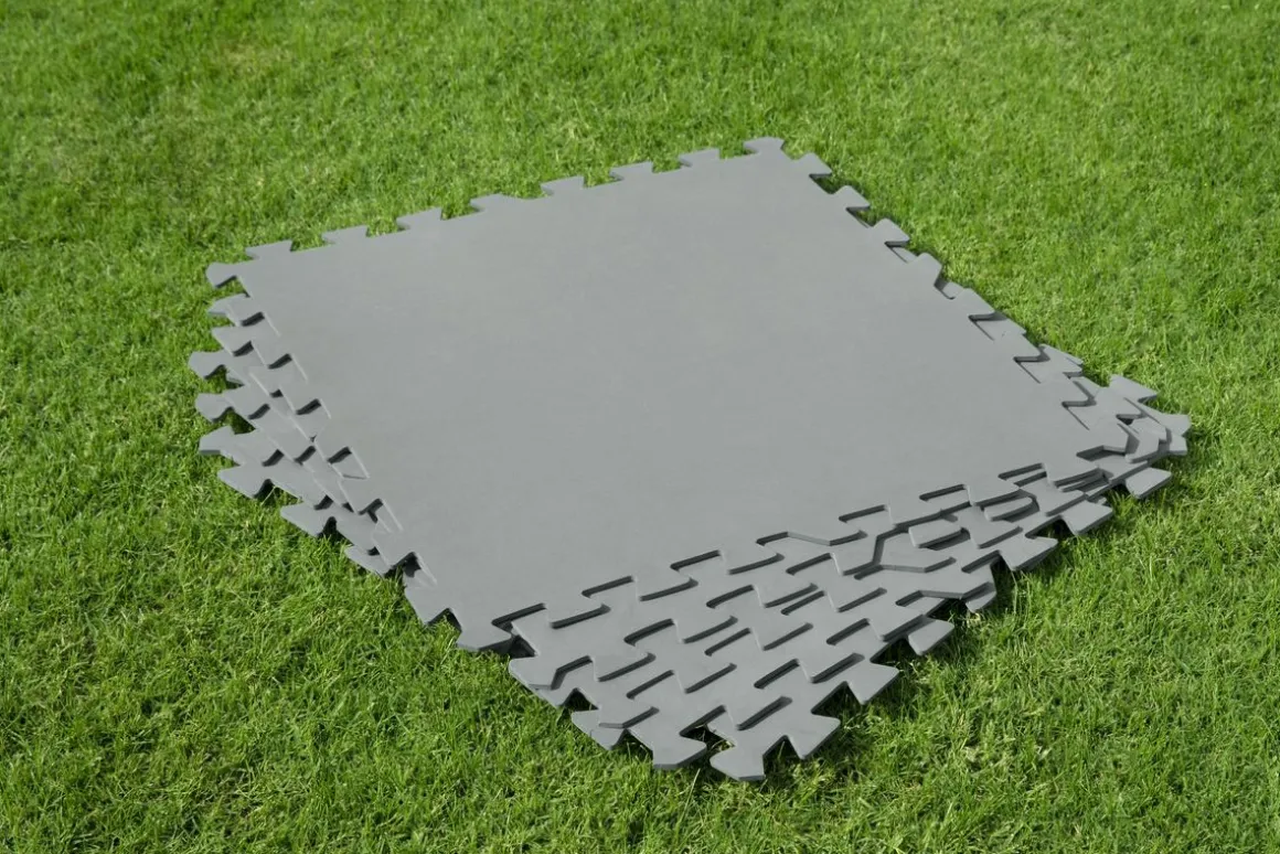 Pool Bodenschutz Fliesen grau 9er Set 50 x 50 cm