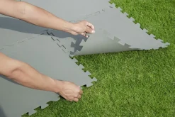 Pool Bodenschutz Fliesen grau 9er Set 50 x 50 cm