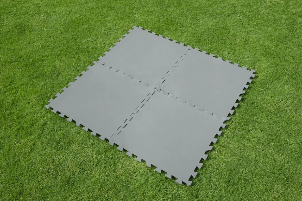 Pool Bodenschutz Fliesen grau 9er Set 50 x 50 cm