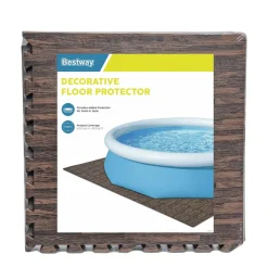 Pool Bodenschutz Fliesen Holzoptik 12er Set 50 x 50 cm