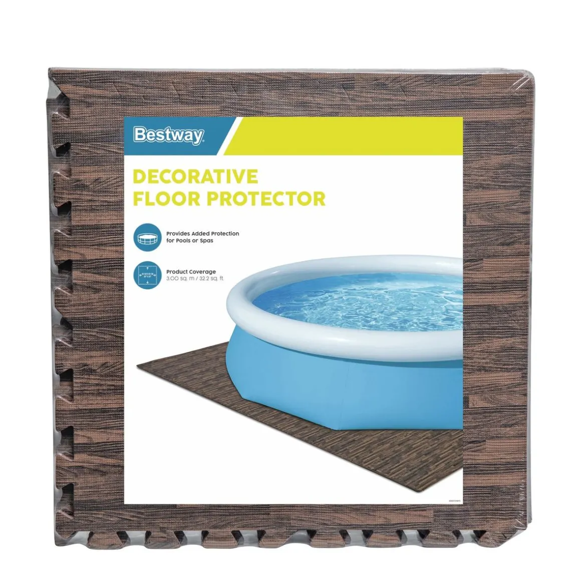 Pool Bodenschutz Fliesen Holzoptik 12er Set 50 x 50 cm