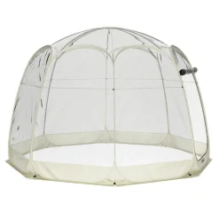Pop-Up Bubble Zelt LED 8-10 Personen 3.8 m transparent/weiss