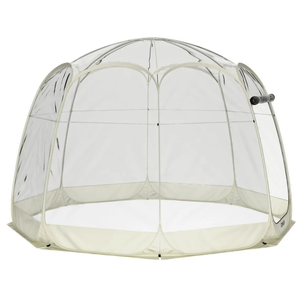 Pop-Up Bubble Zelt LED 8-10 Personen 3.8 m transparent/weiss