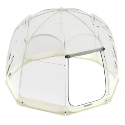 Pop-Up Bubble Zelt LED 8-10 Personen 3.8 m transparent/weiss