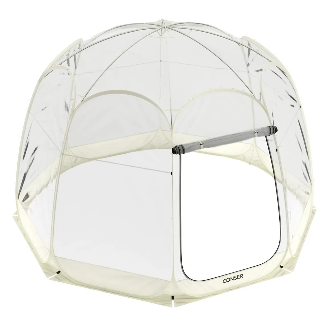 Pop-Up Bubble Zelt LED 8-10 Personen 3.8 m transparent/weiss