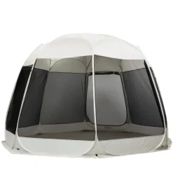Pop-Up Pavillon LED 8-10 Personen 4 x 3 m transparent/schwarz