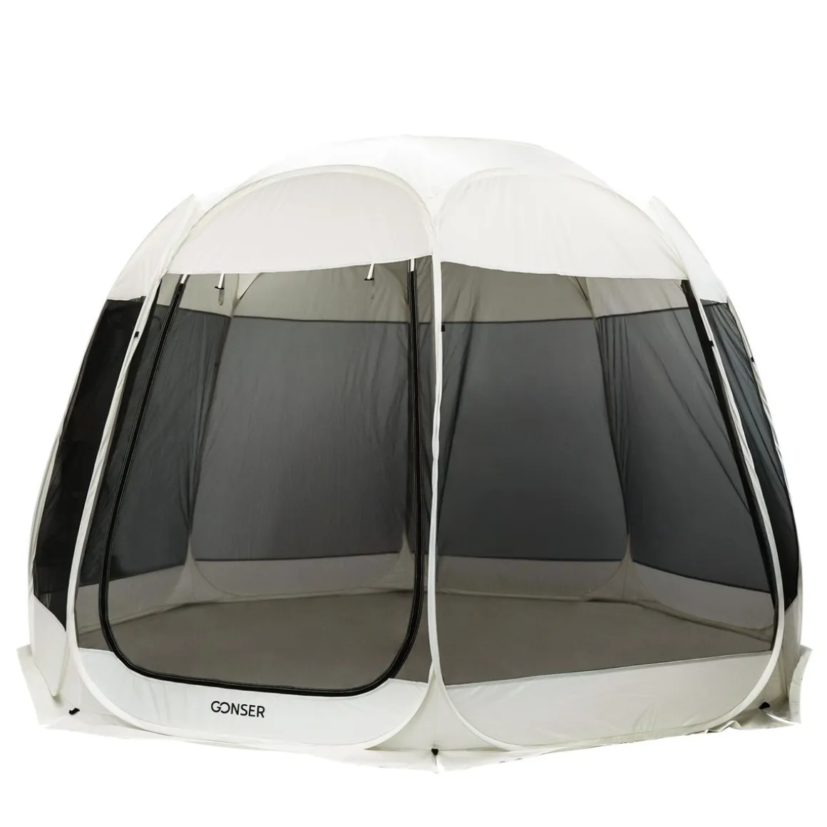 Pop-Up Pavillon LED 8-10 Personen 4 x 3 m transparent/schwarz