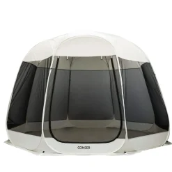 Pop-Up Pavillon LED 8-10 Personen 4 x 3 m transparent/schwarz