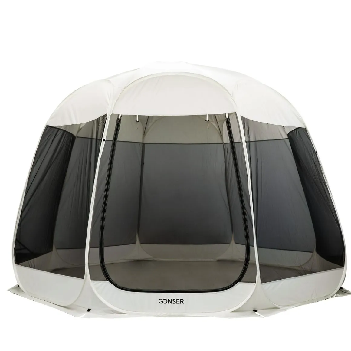 Pop-Up Pavillon LED 8-10 Personen 4 x 3 m transparent/schwarz