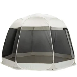 Pop-Up Pavillon LED 8-10 Personen 4 x 3 m transparent/schwarz