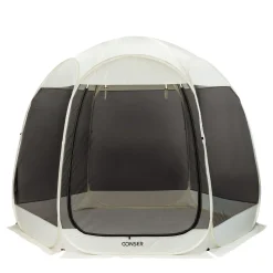 Pop-Up Pavillon LED 4-6 Personen 3 x 2 m transparent/schwarz