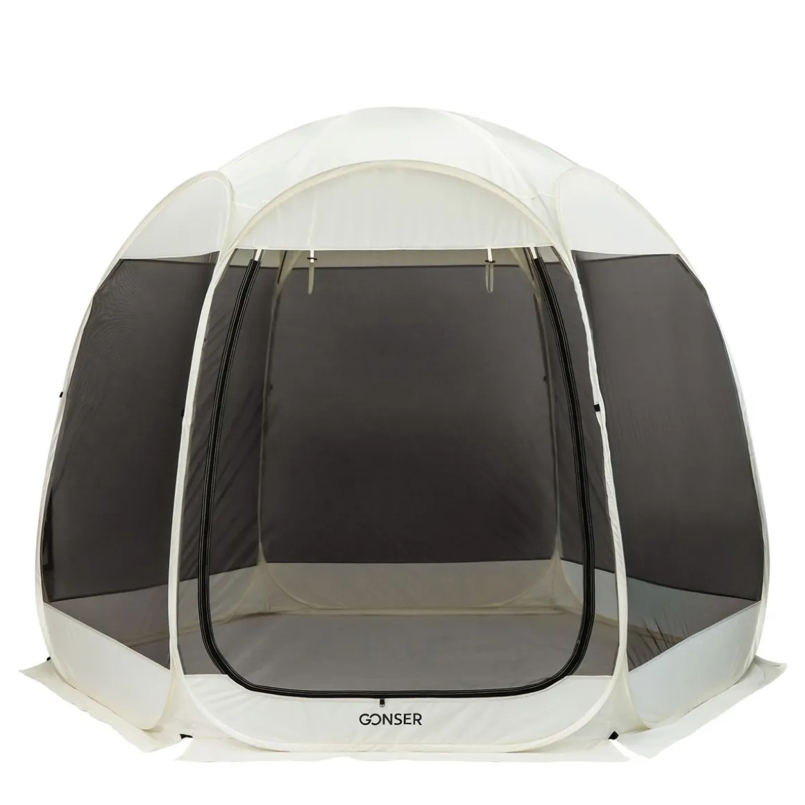 Pop-Up Pavillon LED 4-6 Personen 3 x 2 m transparent/schwarz