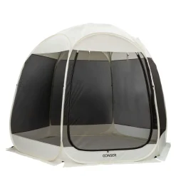 Pop-Up Pavillon LED 4-6 Personen 3 x 2 m transparent/schwarz