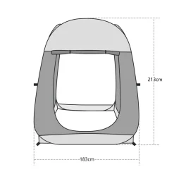 Pop-Up Pavillon LED 2-3 Personen 2 x 2 m transparent/schwarz
