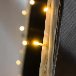 Pop-Up Pavillon LED 2-3 Personen 2 x 2 m transparent/schwarz