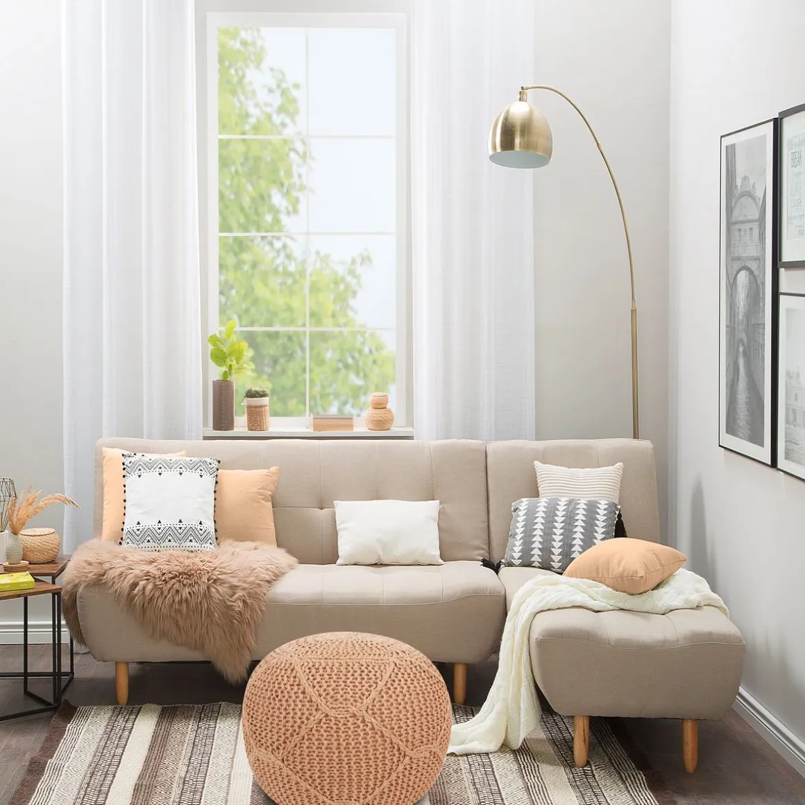 Pouf BYBLOS hellbraun
