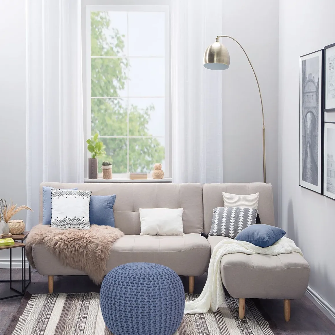 Pouf DUBA blau