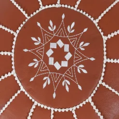 Pouf Leder DAMASKUS hellbraun