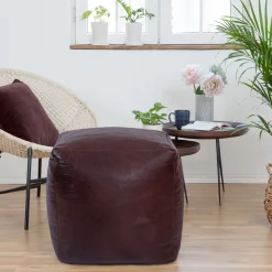 Pouf Leder SIDON braun