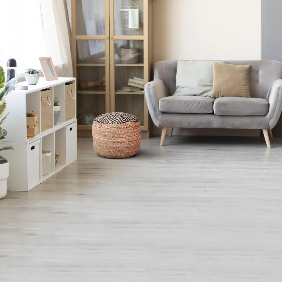 Pouf NETANJA schwarz/natural