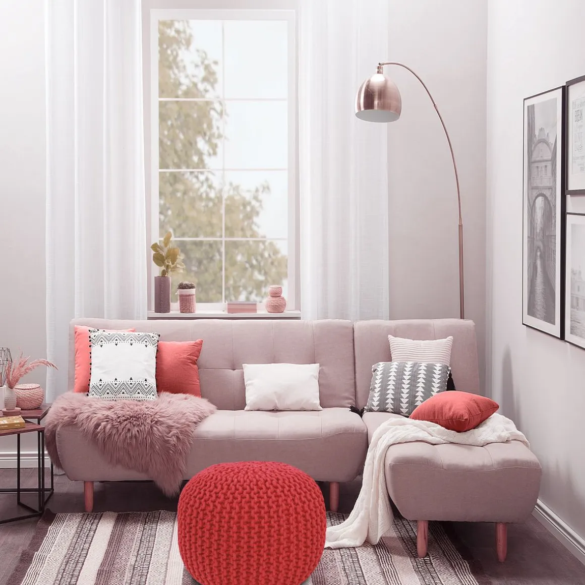 Pouf RAMILA rot