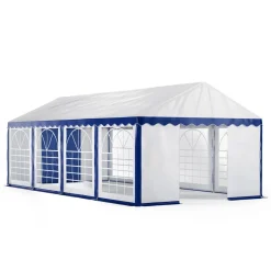 Profi PVC Partyzelt 4 x 8 m blau/weiss
