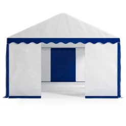 Profi PVC Partyzelt 4 x 8 m blau/weiss
