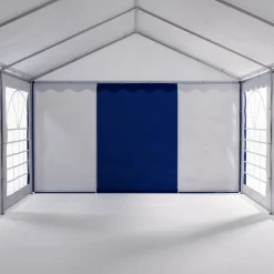 Profi PVC Partyzelt 4 x 8 m blau/weiss