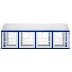 Profi PVC Partyzelt 4 x 8 m blau/weiss