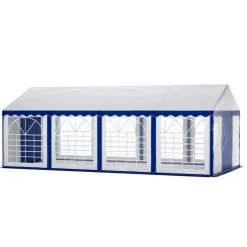 Profi PVC Partyzelt 4 x 8 m blau/weiss
