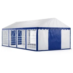 Profi PVC Partyzelt 4 x 8 m blau/weiss