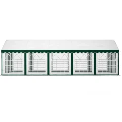 Profi PVC Partyzelt 5 x 10 m grün/weiss