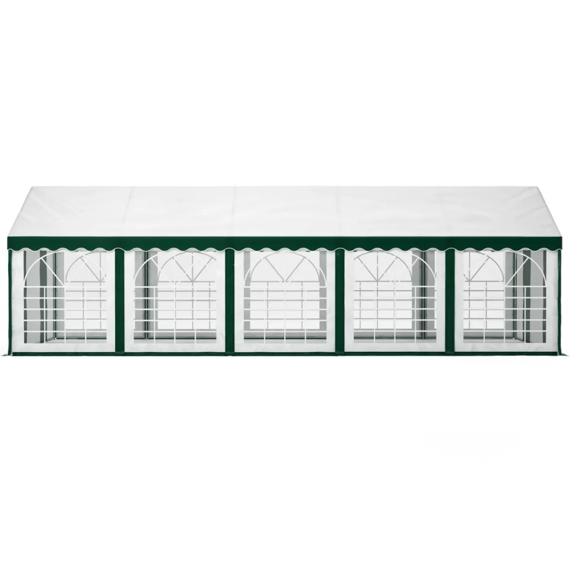Profi PVC Partyzelt 5 x 10 m grün/weiss