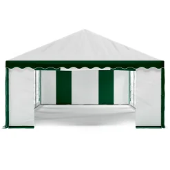 Profi PVC Partyzelt 5 x 10 m grün/weiss
