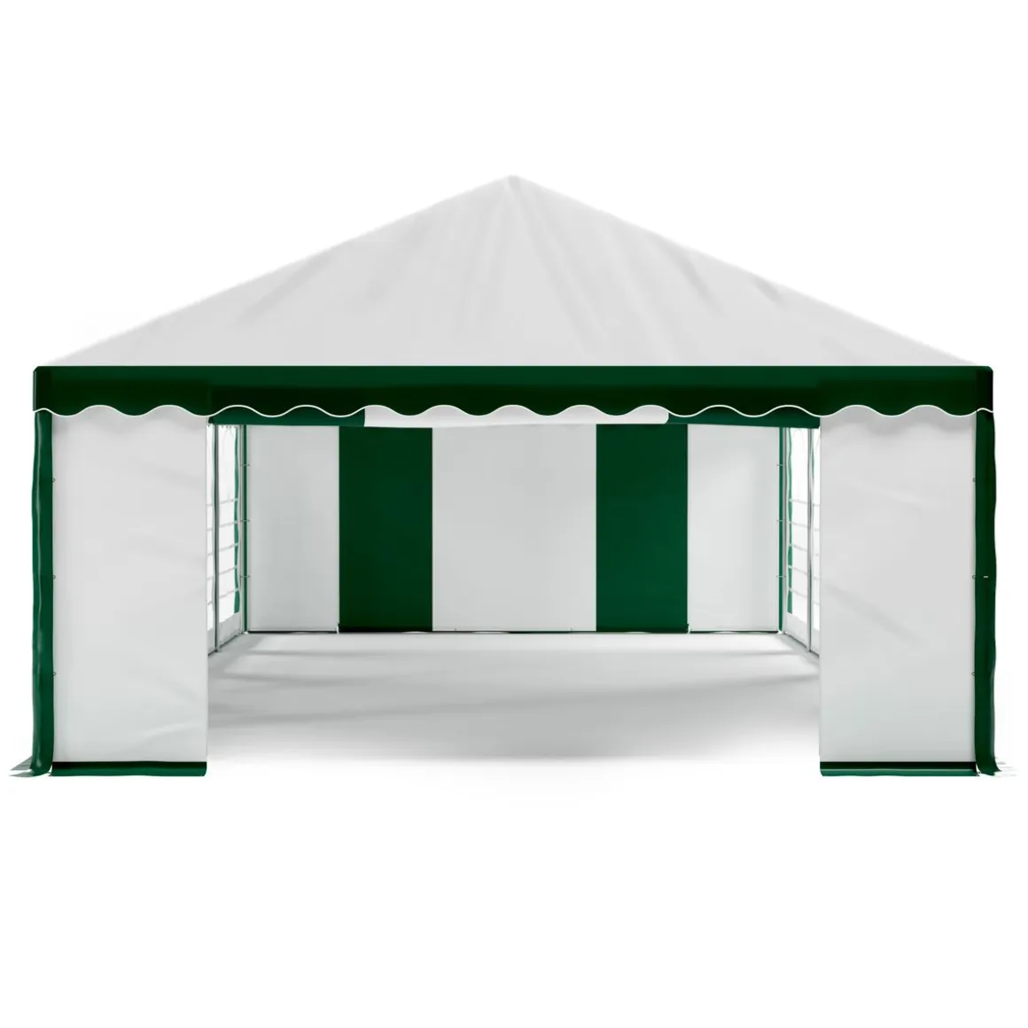 Profi PVC Partyzelt 5 x 10 m grün/weiss